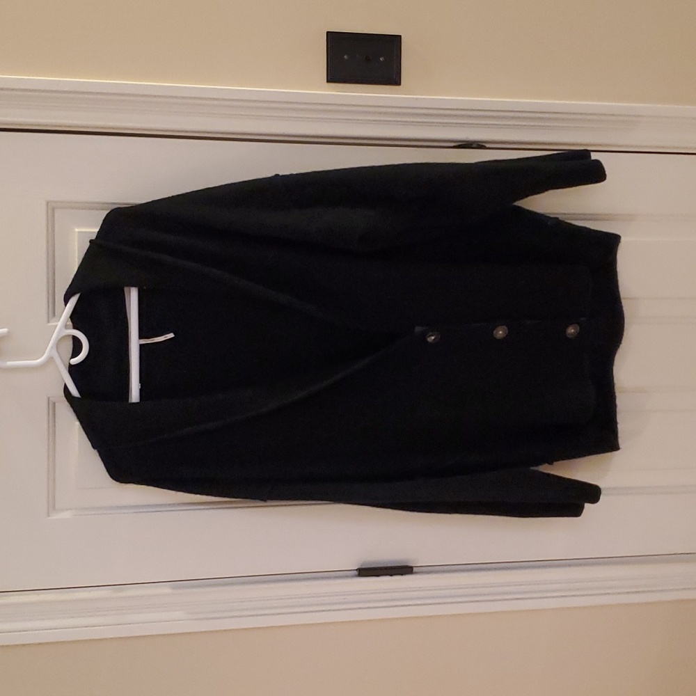 Free People wool blend 3 button black cardigan,  size M